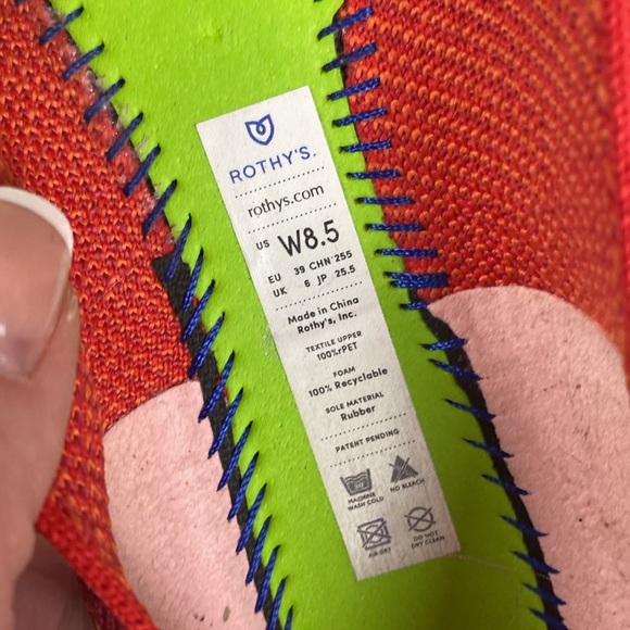 Rothy's Red and Orange Camo Patterned Ballet Flats Fabric Shoes Sz 8.5 - Picture 12 of 14